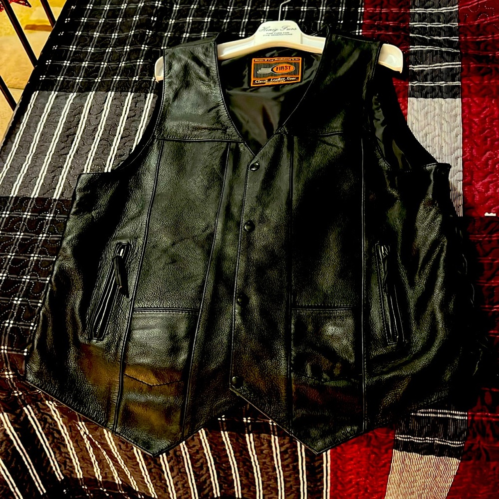 Leather-laced biking jacket